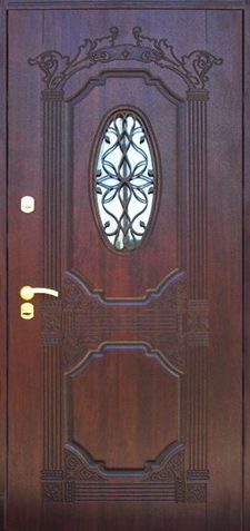 Дверь с решеткой с МДФ шпон