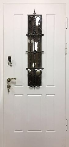 Стальная дверь с ковкой и стеклом (KSD-33)