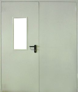 Двупольная противопожарная дверь со стеклом (PMD-025)