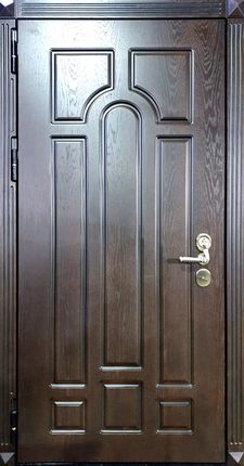 Стальная дверь МДФ шпон с двух сторон (DM-031)