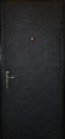 Дверь эконом-класса с отделкой темной винилискожей (DV-014)