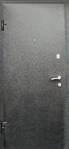 Стальная однопольная дверь с окрасом Хаммерайт и замком ПРО-САМ (DP-018)