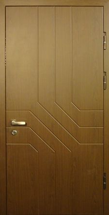 Железная дверь МДФ ПВХ с фрезерованным рисунком (DM-001)