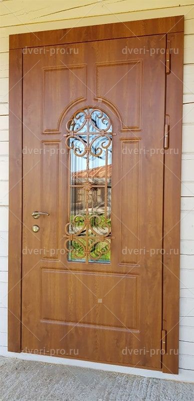 Foto Vhodnyh Dverej S Kovkoj I Steklopaketom