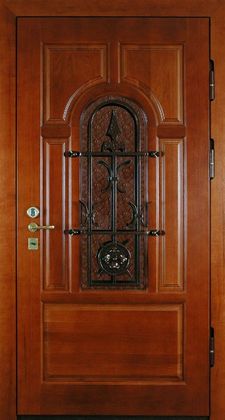 Утепленная филенчатая дверь с замком Меттем (FD-027)