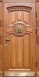 Утепленная филенчатая дверь с замком Эльбор (FD-020)