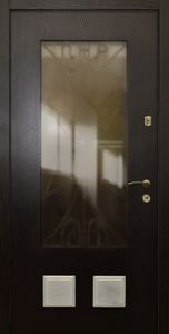 Дверь с ковкой и стеклом (KSD-38)