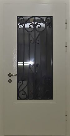 Входная дверь с ковкой и стеклом (KSD-39)