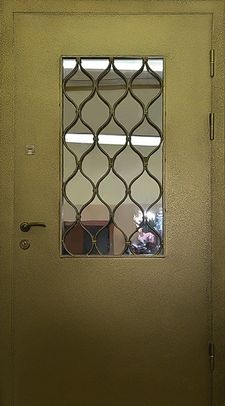 Стальная дверь с ковкой и стеклом (KSD-42)