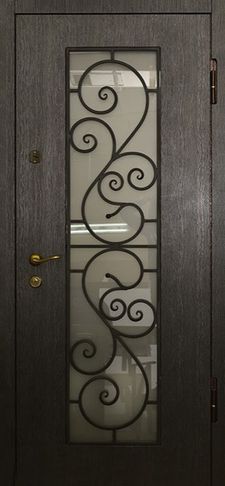 Стальная дверь с ковкой и стеклом (KSD-46)