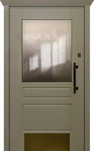 Дверь с ковкой и стеклом (KSD-48)