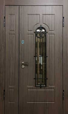 Железная дверь с ковкой и стеклом (KSD-49)