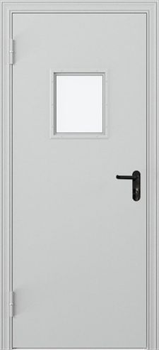 Однопольные противопожарные двери остекленные с окраской грунт-эмаль (PMD-006)