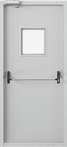 Однопольные противопожарные двери остекленные с окраской грунт-эмаль (PMD-006)