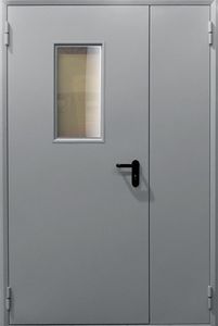 Двупольная дымогазонепроницаемая противопожарная дверь со стеклом EIS 60 (PMD-016)